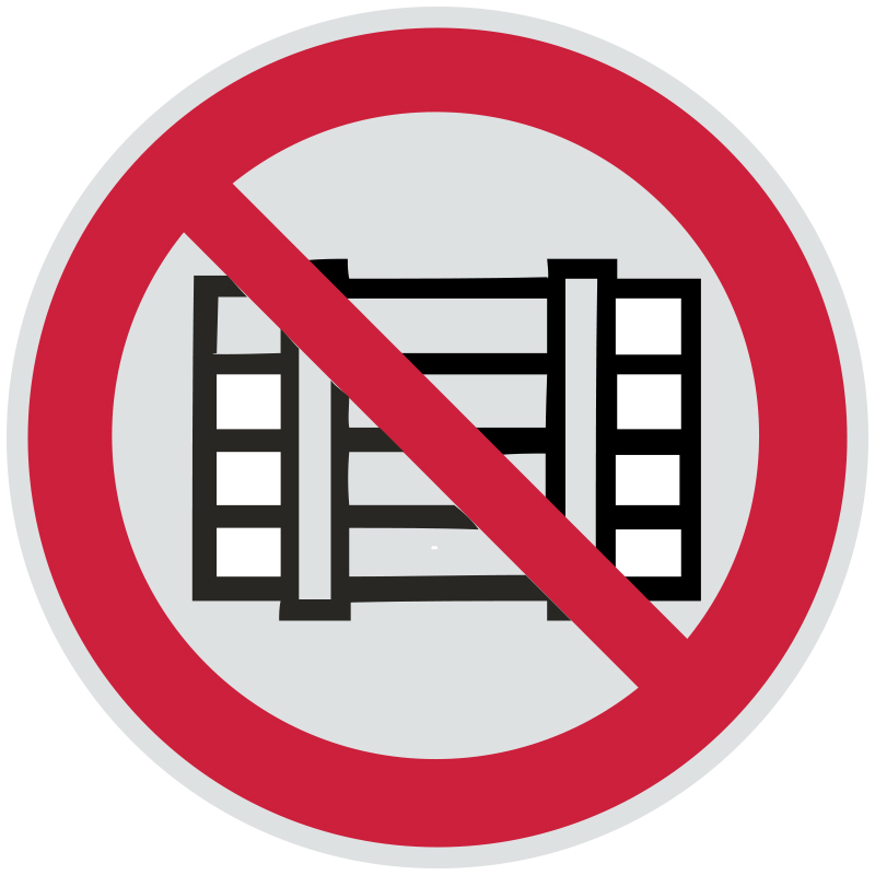 Знак P12 Запрещается загромождать проходы и/или складировать •ГОСТ 12.4.026-2015• (Световозвращающий Пленка 200 х 200)