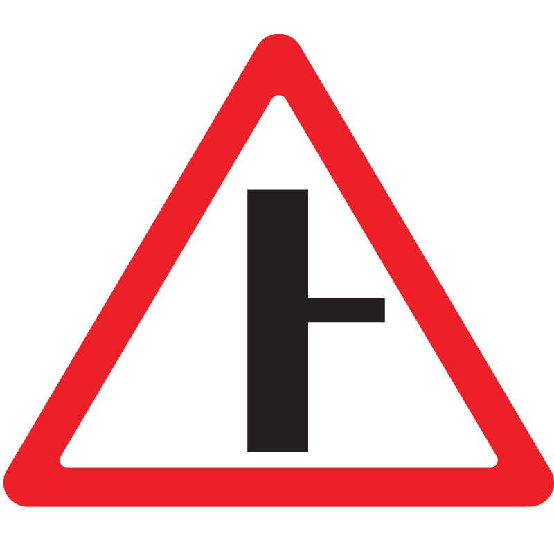 Дорожный знак 2.3.2 Примыкание второстепенной дороги (A=900) Тип В