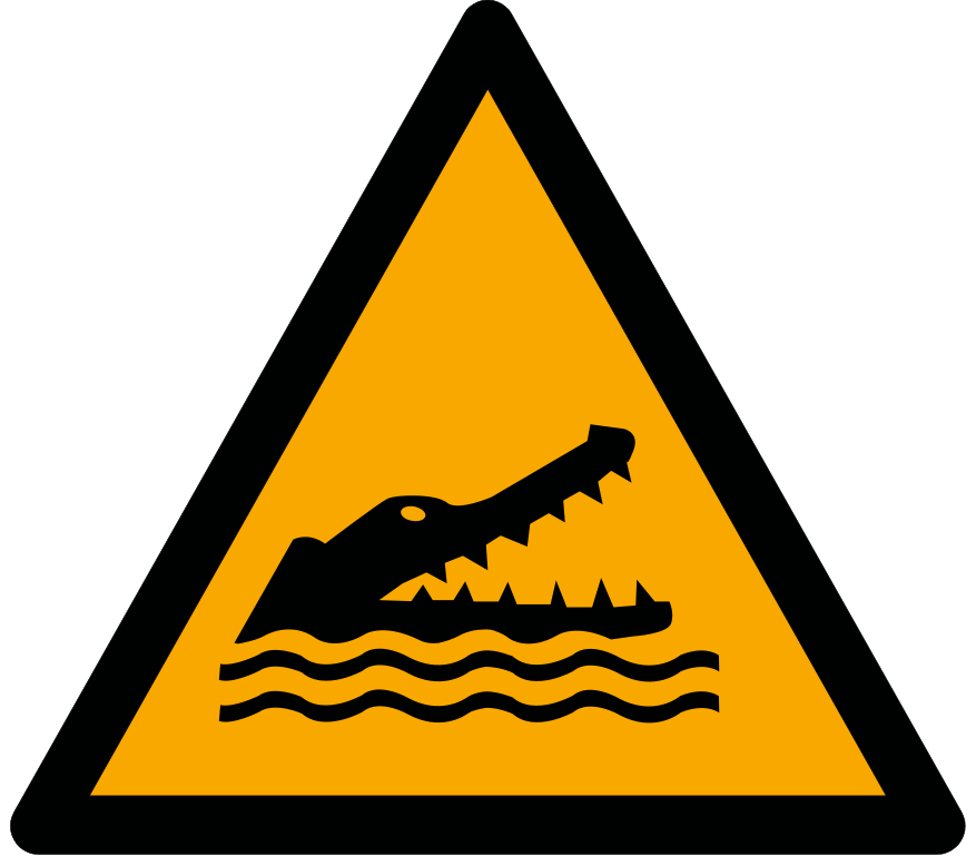 W067 Предупреждение; Крокодилы, аллигаторы или кайманы/Warning; Crocodiles, alligators or caymans