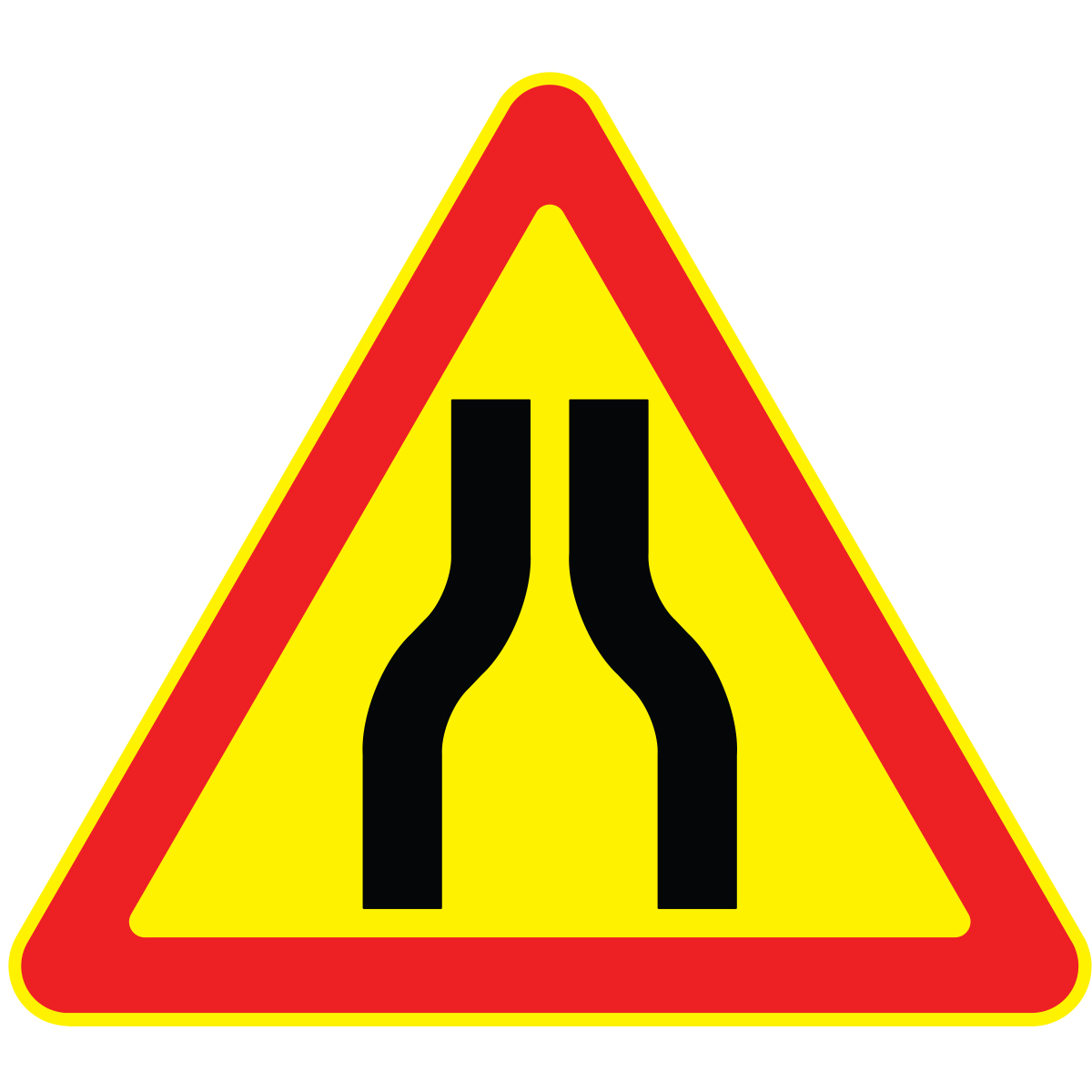 Дорожный знак 1.20.1 Сужение дороги (Временный A=900) Тип А